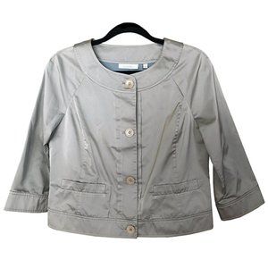 Valette Silver Grey Round Neck Blazer Jacket